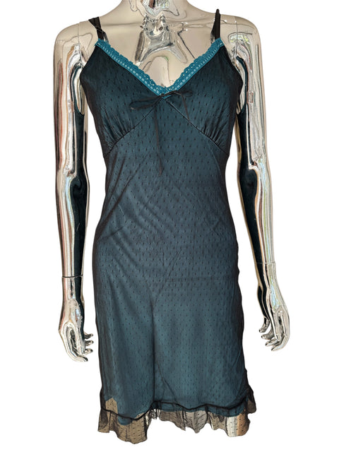 Esisto Blue Black Lace Dress