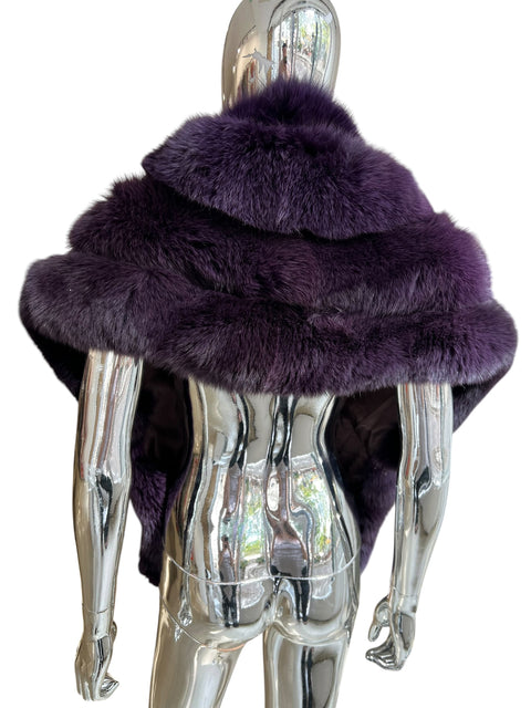 Vintage Purple Fox Scarf Fur