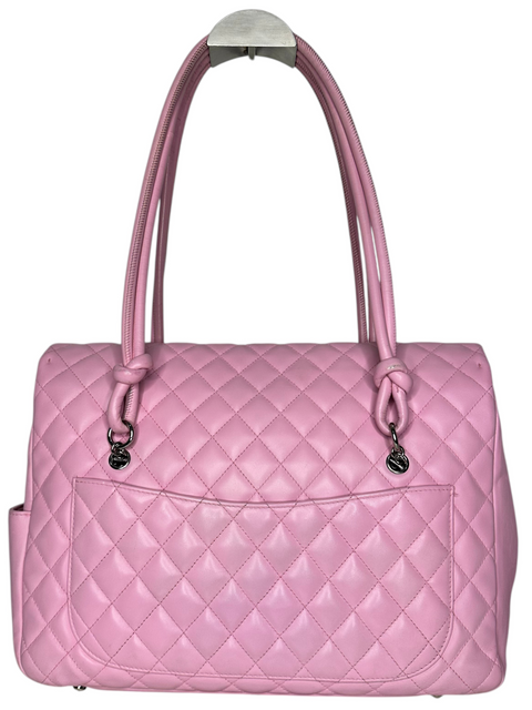 Sac à main Chanel Cambon Ligne Large Flap rose en cuir matelassé, proposé par CHEZ SNOW BUNNY