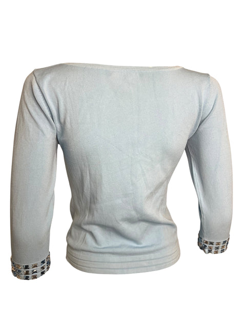 Lin Light Blue Rhinestone Long Sleeve