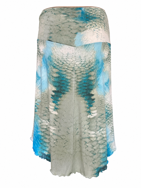 Just Cavalli 2000s Teal Mermaid Skirt