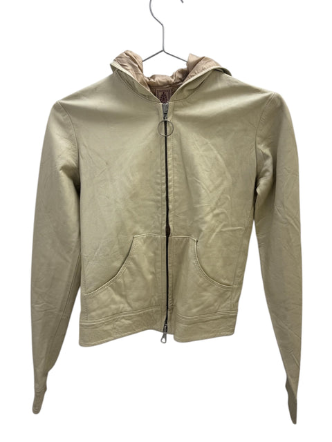 Leather Beige Double Zip