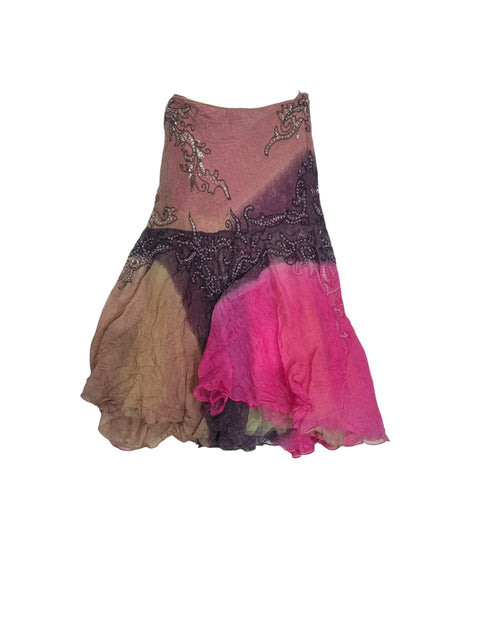 Gai Mattiolo Silk Strass Skirt