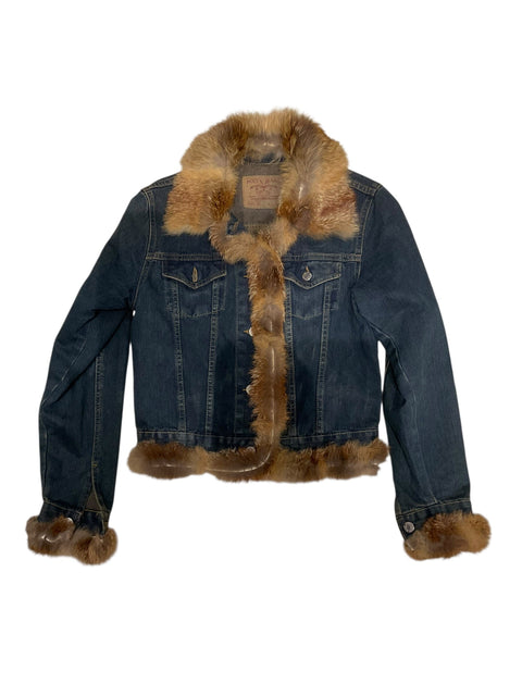 Poly's Jean Blue Jean and Rabbit Fur Jacket