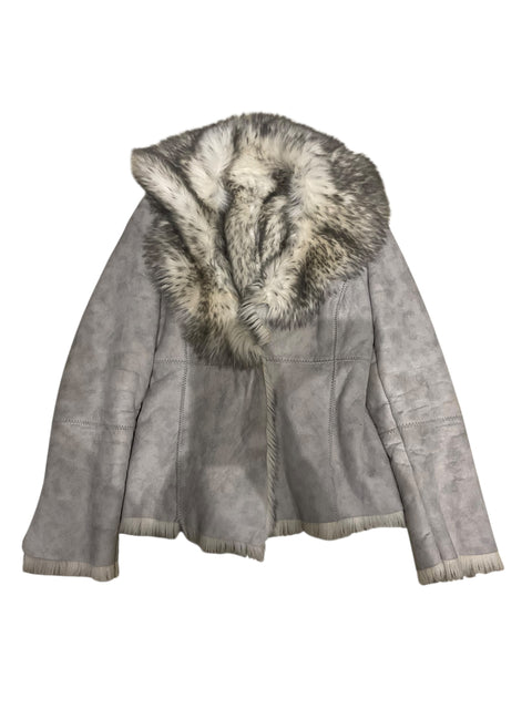 Vintage White/Grey Shearling Jacket
