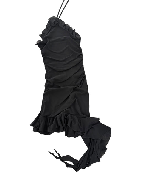 Mini Black Ruffles Dress