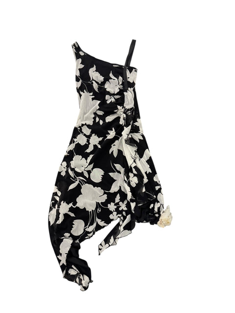 Imperial Black&White Flowers Dress