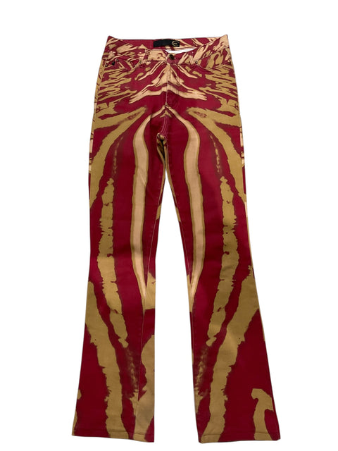 Just Cavalli Red Yellow Stripes Flare Pant