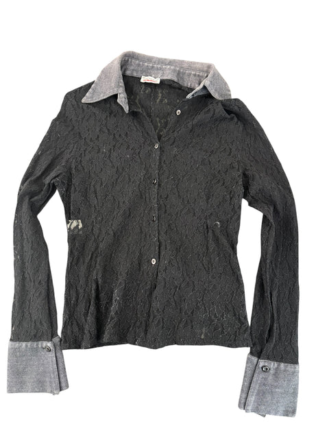 Coconuda Transparent Black Lace Shirt