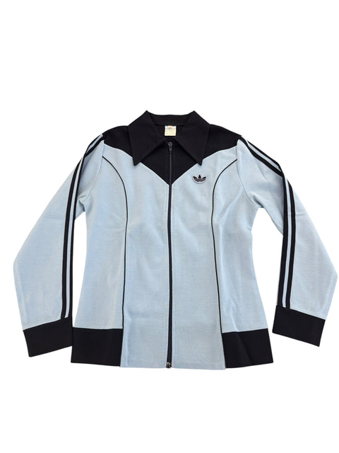 Adidas Baby Blue with Navy Blue Stripes Jacket