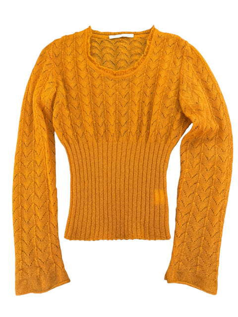 Vintage Orange Knit Corset Effect Pullover