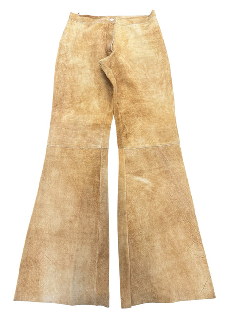 Max&Co Orange Suede Leather Pant