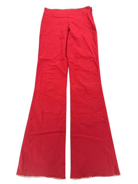 Shoko Red Lace Detail Bootcut Pant