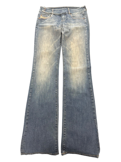 Diesel Blue Faded Denim Belt Detail Jean