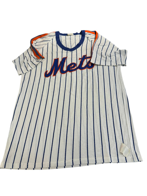 Mets Striped White T-Shirt