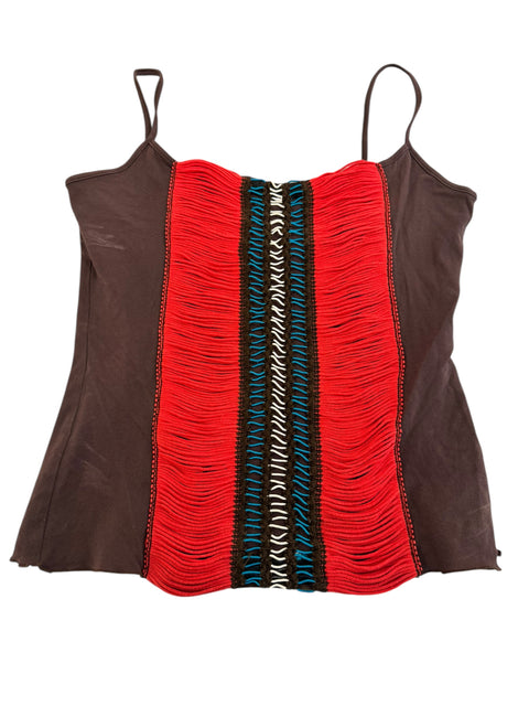 Morgan Red&Brown Tank Top