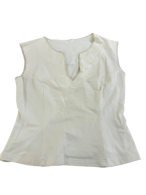 Vintage White V Collar Tank Top