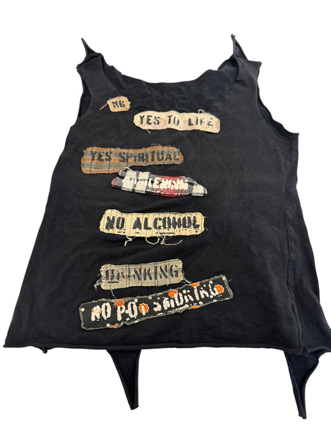 Vintage Black Patchwork Top