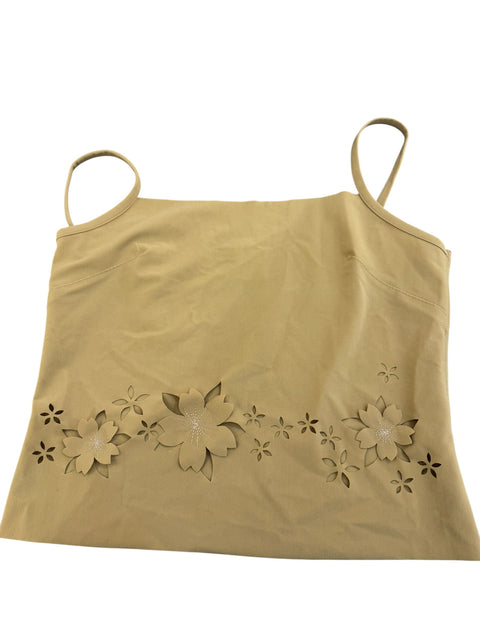 VDP Body Nude Strech Floral Cutout Top