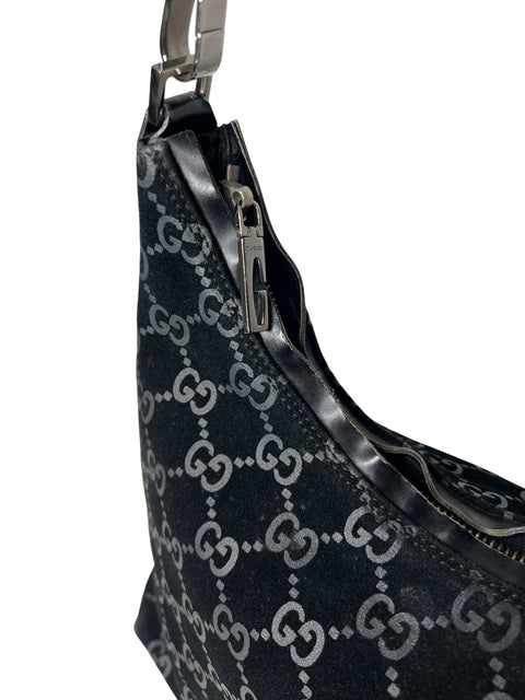 Gucci GG Black Suede Shoulder Bag