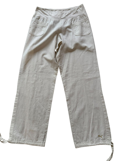 Puma White Linen Jogging Pant