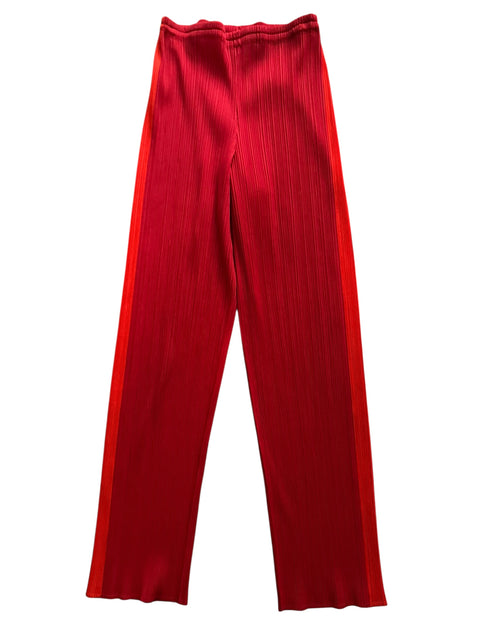 Pleats Please Red Orange Stripe Pant