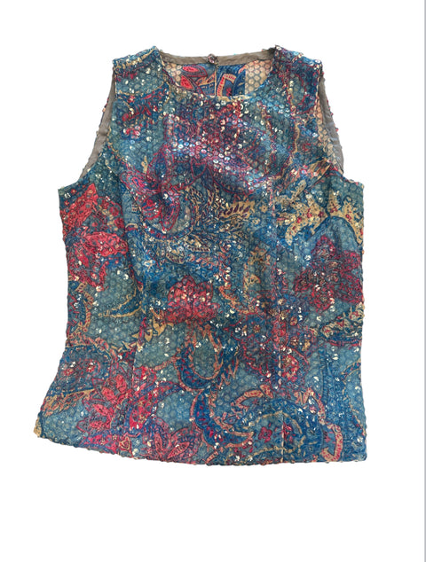 Vintage Blue Strass Top