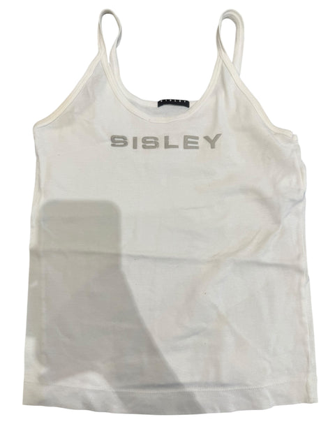 Sisley White Inscription Tank Top