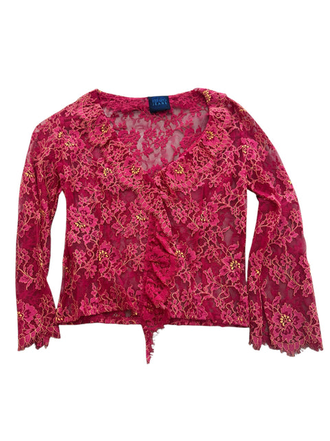 Kenzo Pink Lace Ruffled Shirt