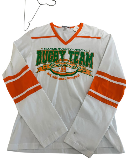 Franckie Morello White/Orange Oversize Long Sleeve