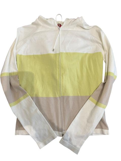 Sprit White Green Knit Zip Hoodie