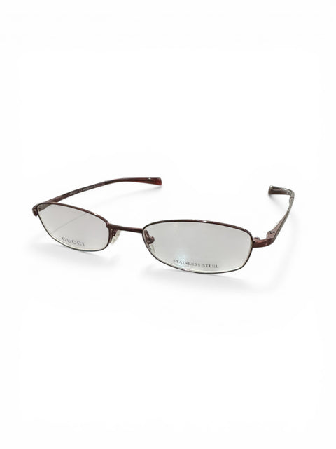 Gucci Burgundy Slim Metal Bayonetta Glasses