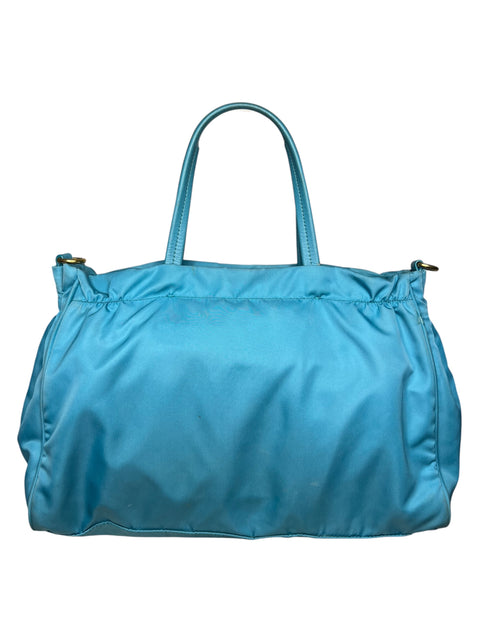 Prada Blue Nylon Hand Bag