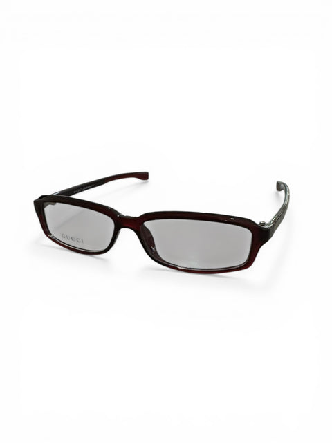 Gucci Burgundy Silver Temple Details Bayonettas Glasses