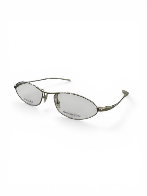 Gucci Silver Transparent Oval Bayonettas Glasses