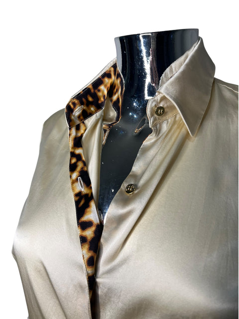 Roberto Cavalli White Leopard Detail Shirt