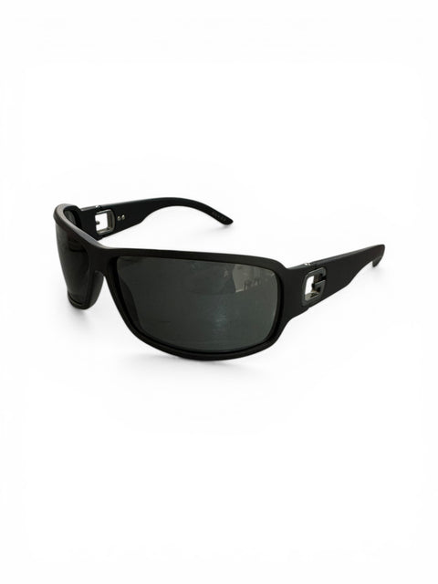 Gucci Matte Black Logo Temples Sunglasses