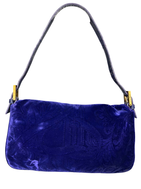 Fendi Baguette Purple Velvet Bag