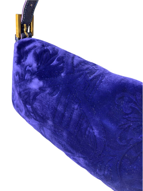 Fendi Baguette Purple Velvet Bag