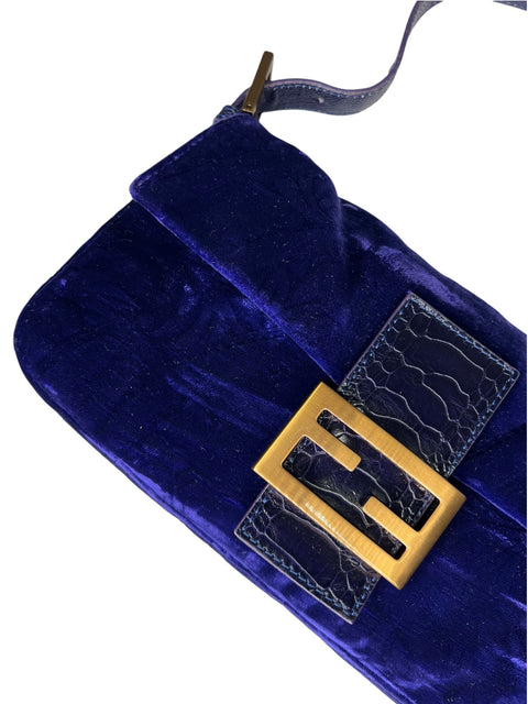 Fendi Baguette Purple Velvet Bag