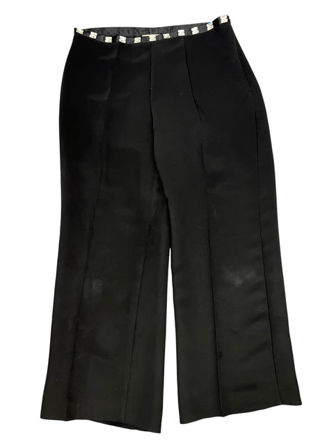 Blumarine Black Rhinestone Belt Large Pant