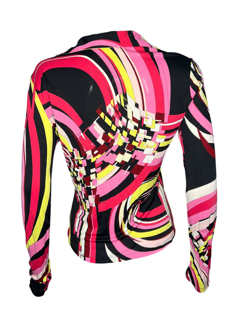 Emilio Pucci Pink V Neck Long Sleeve
