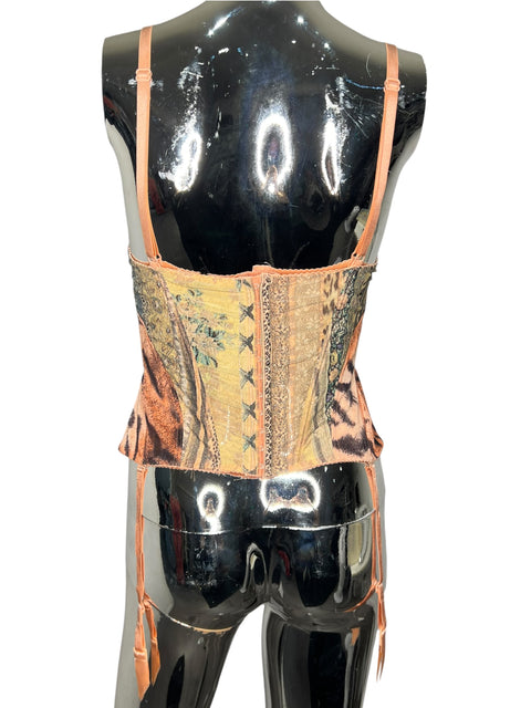 Roberto Cavalli Salmon Patchwork Corset
