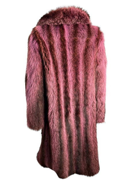 Vintage Dark Pink Long Fox Fur