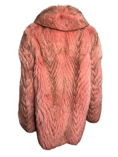Vintage Dusty Pink Chevron Fox Fur