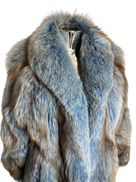Vintage Light Blue Mid Fox Fur