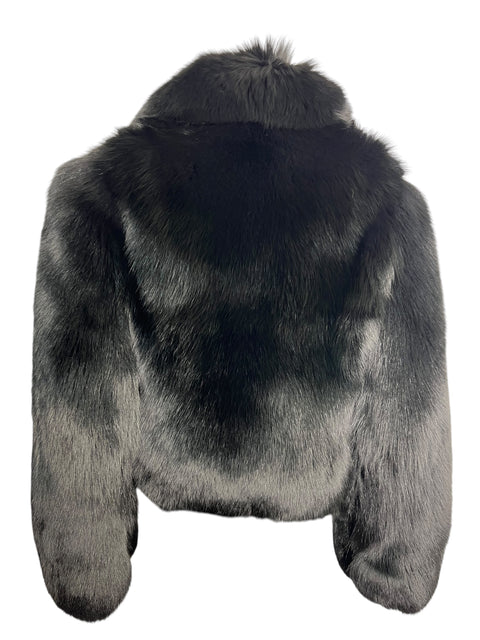 Vintage Black Crop Fox Fur