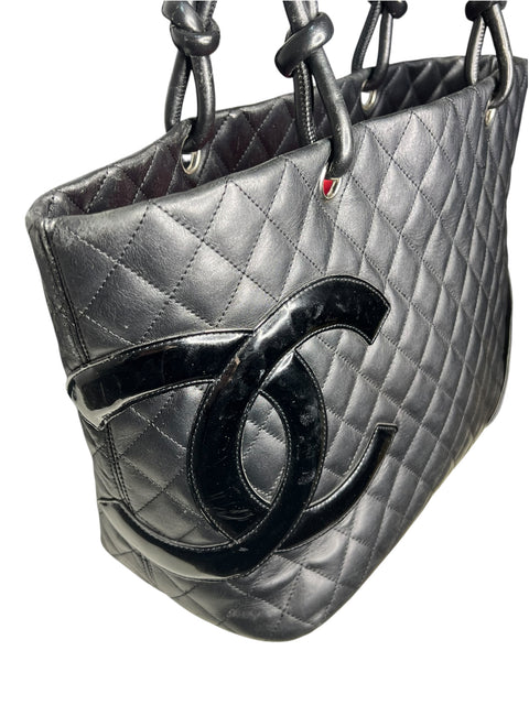 Chanel Cambon Line Leather Black Tot Bag