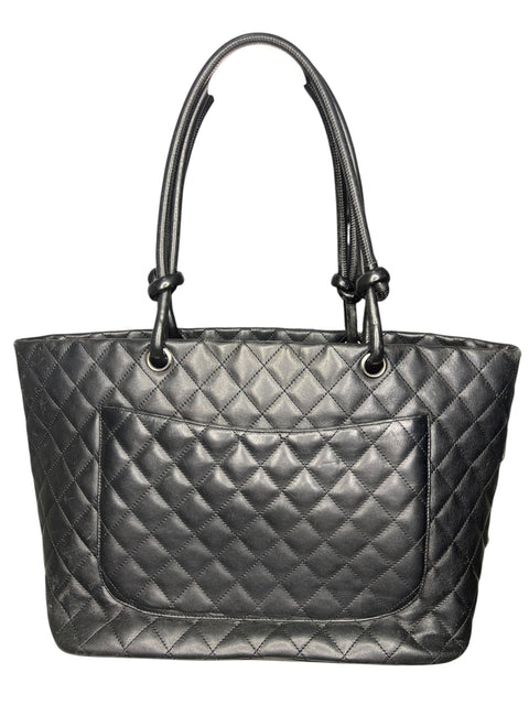 Chanel Cambon Line Leather Black Tot Bag