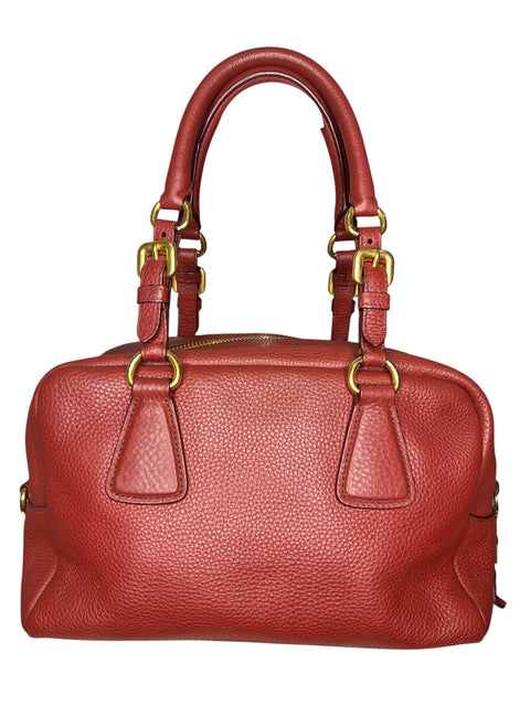 Prada Vitterodino Leather Red Shoulder Bag